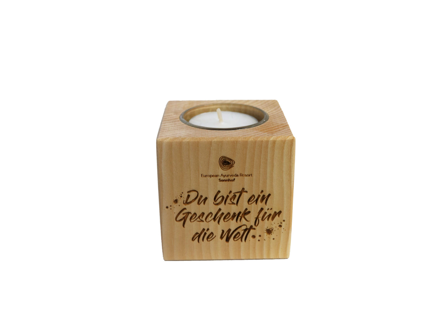 European Ayurveda® Zirbenwürfel Teelichthalter