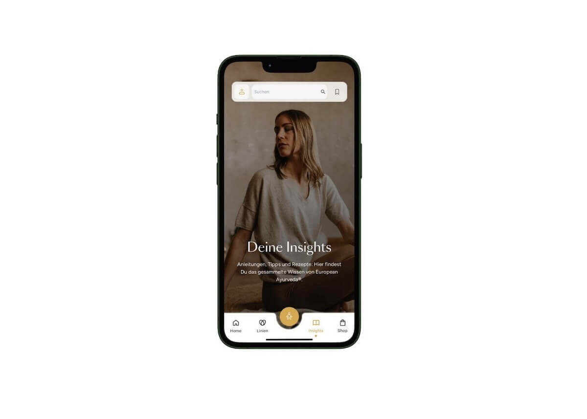 European Ayurveda App mit Insights zu Ayurveda Wissen, Tipps und Übungen.